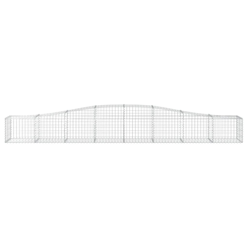 vidaXL Kosze gabionowe, 8 szt, 400x50x40/60 cm, galwanizowane żelazo