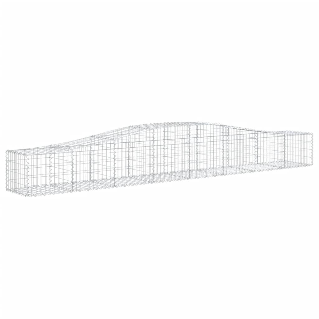 vidaXL Kosze gabionowe, 9 szt, 400x50x40/60 cm, galwanizowane żelazo