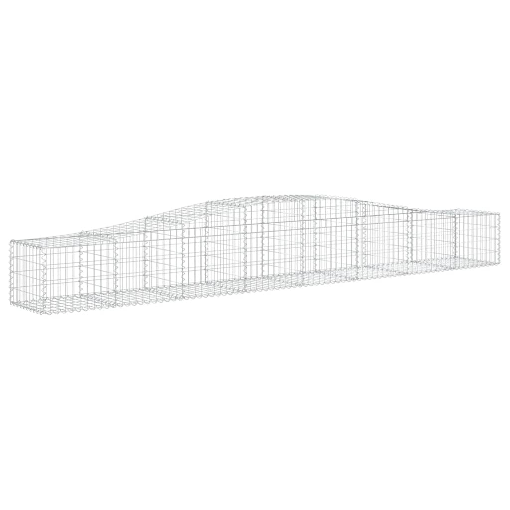 vidaXL Kosze gabionowe, 10 szt, 400x50x40/60 cm, galwanizowane żelazo
