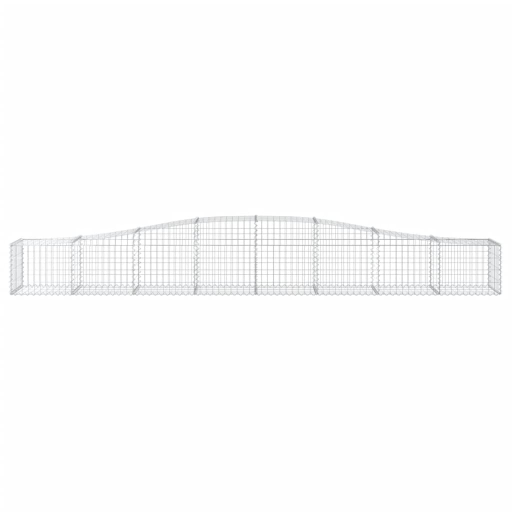 vidaXL Kosze gabionowe, 10 szt, 400x50x40/60 cm, galwanizowane żelazo