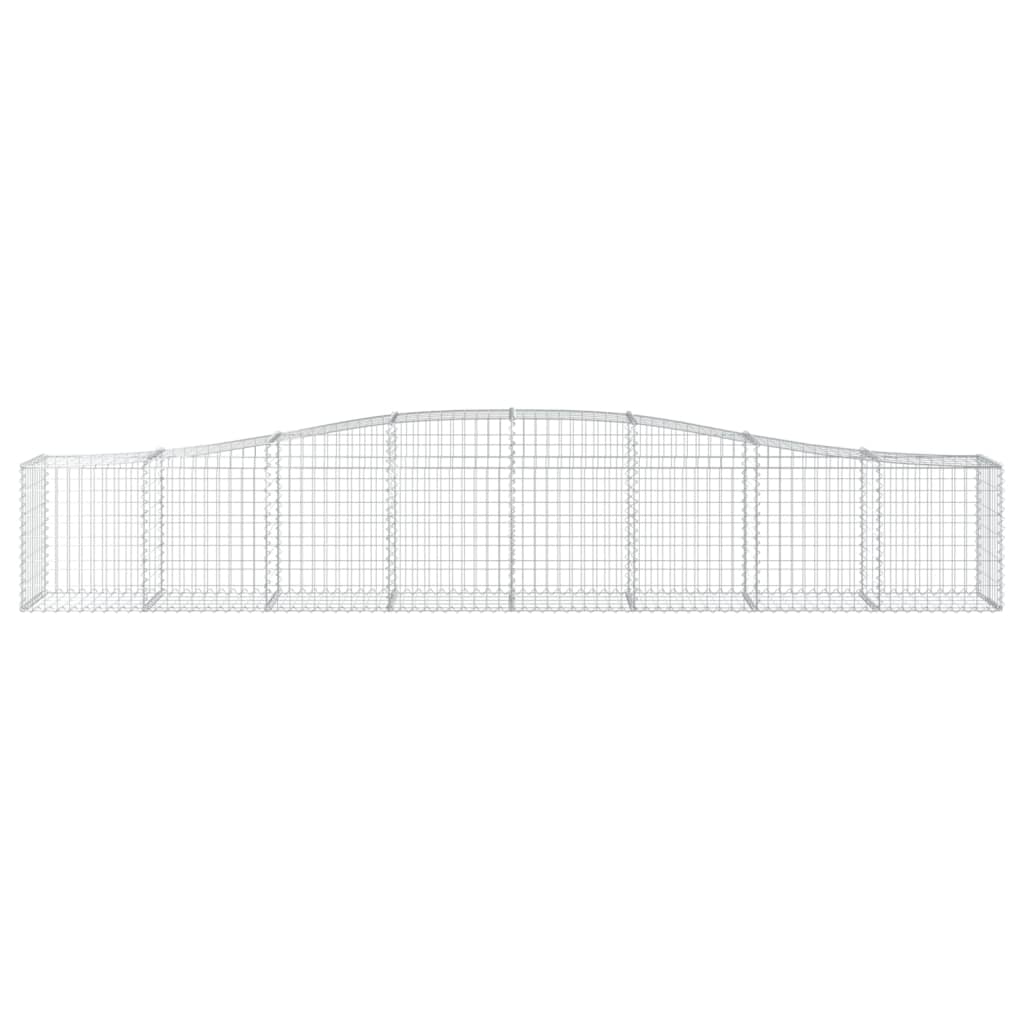 vidaXL Kosze gabionowe, 2 szt, 400x50x60/80 cm, galwanizowane żelazo