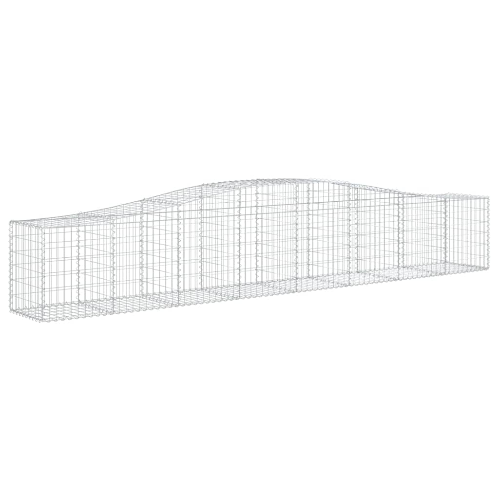 vidaXL Kosze gabionowe, 8 szt, 400x50x60/80 cm, galwanizowane żelazo