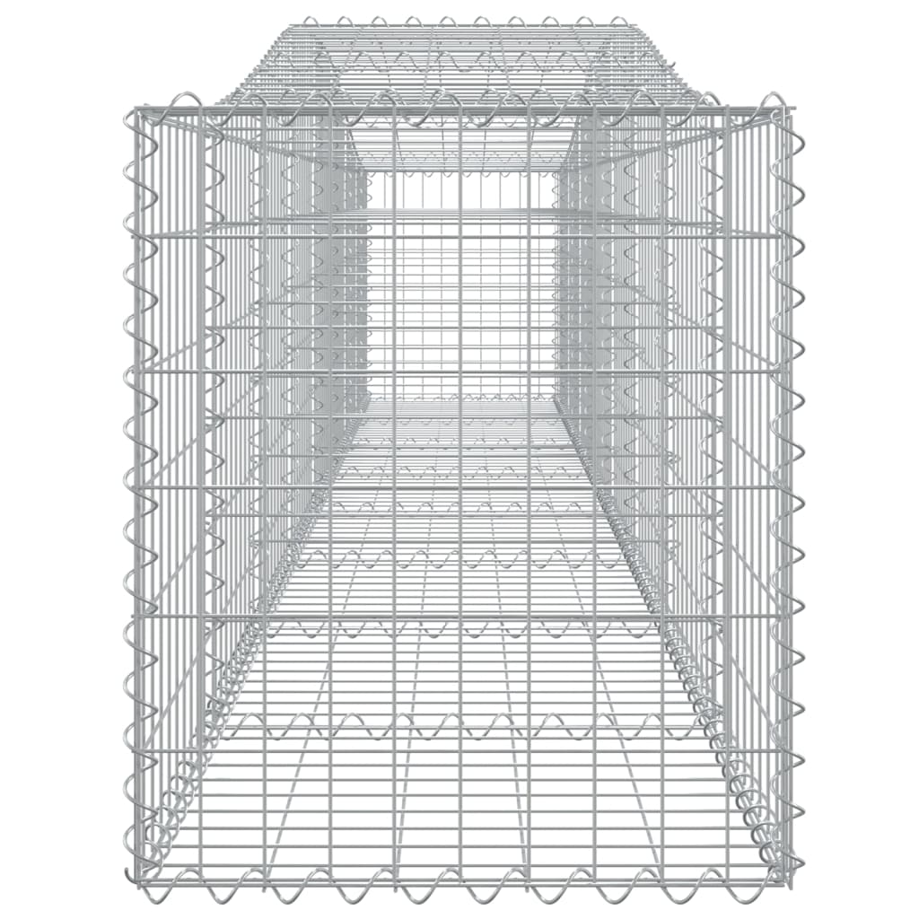 vidaXL Kosze gabionowe, 8 szt, 400x50x60/80 cm, galwanizowane żelazo