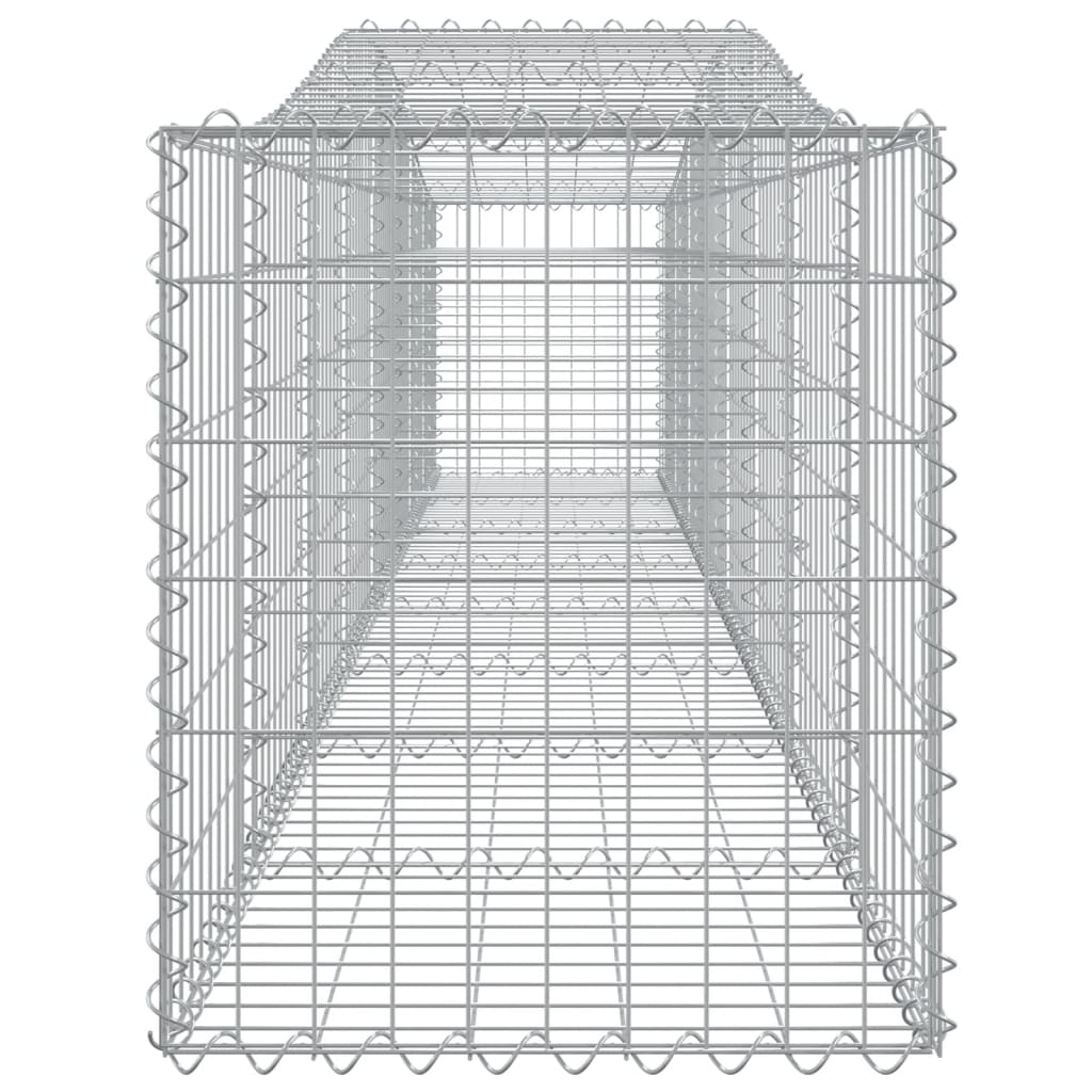 vidaXL Kosze gabionowe, 9 szt, 400x50x60/80 cm, galwanizowane żelazo