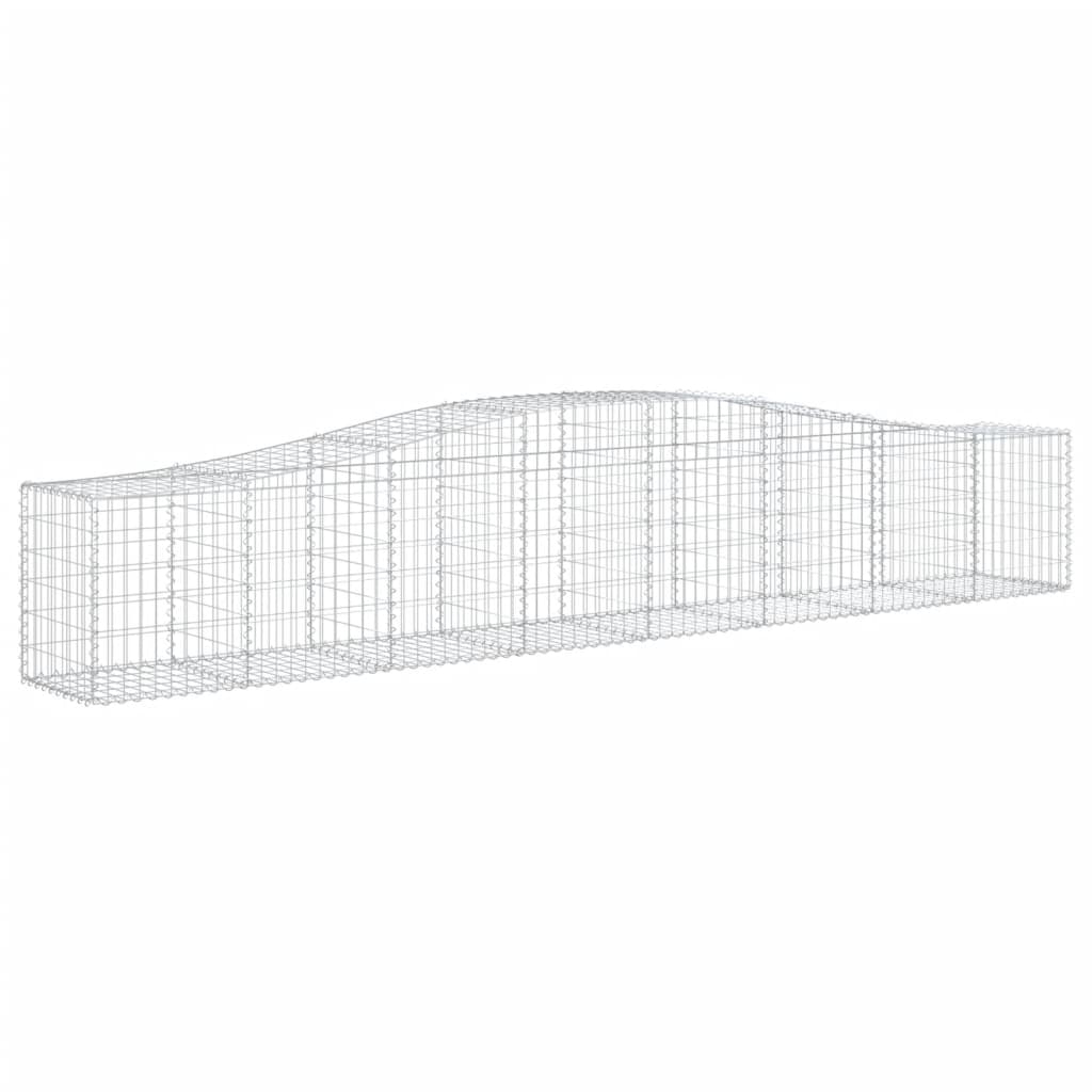 vidaXL Kosze gabionowe, 15 szt, 400x50x60/80 cm, galwanizowane żelazo