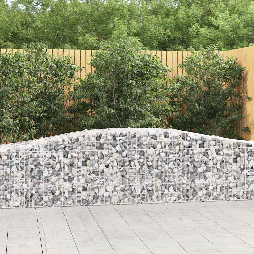 vidaXL Kosze gabionowe, 20 szt, 400x50x60/80 cm, galwanizowane żelazo