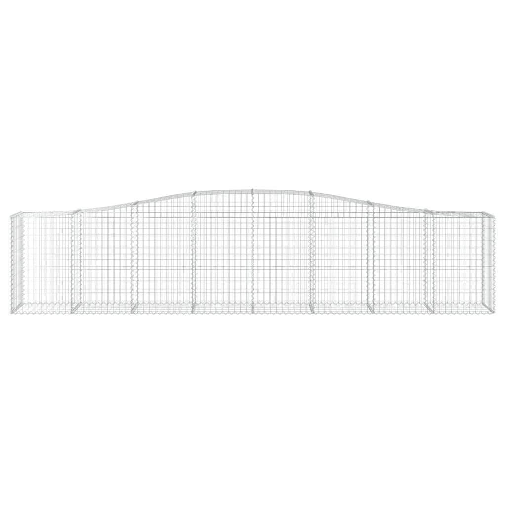 vidaXL Kosze gabionowe, 2 szt, 400x50x80/100 cm, galwanizowane żelazo