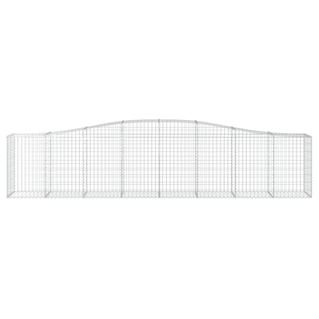 vidaXL Kosze gabionowe, 3 szt, 400x50x80/100 cm, galwanizowane żelazo