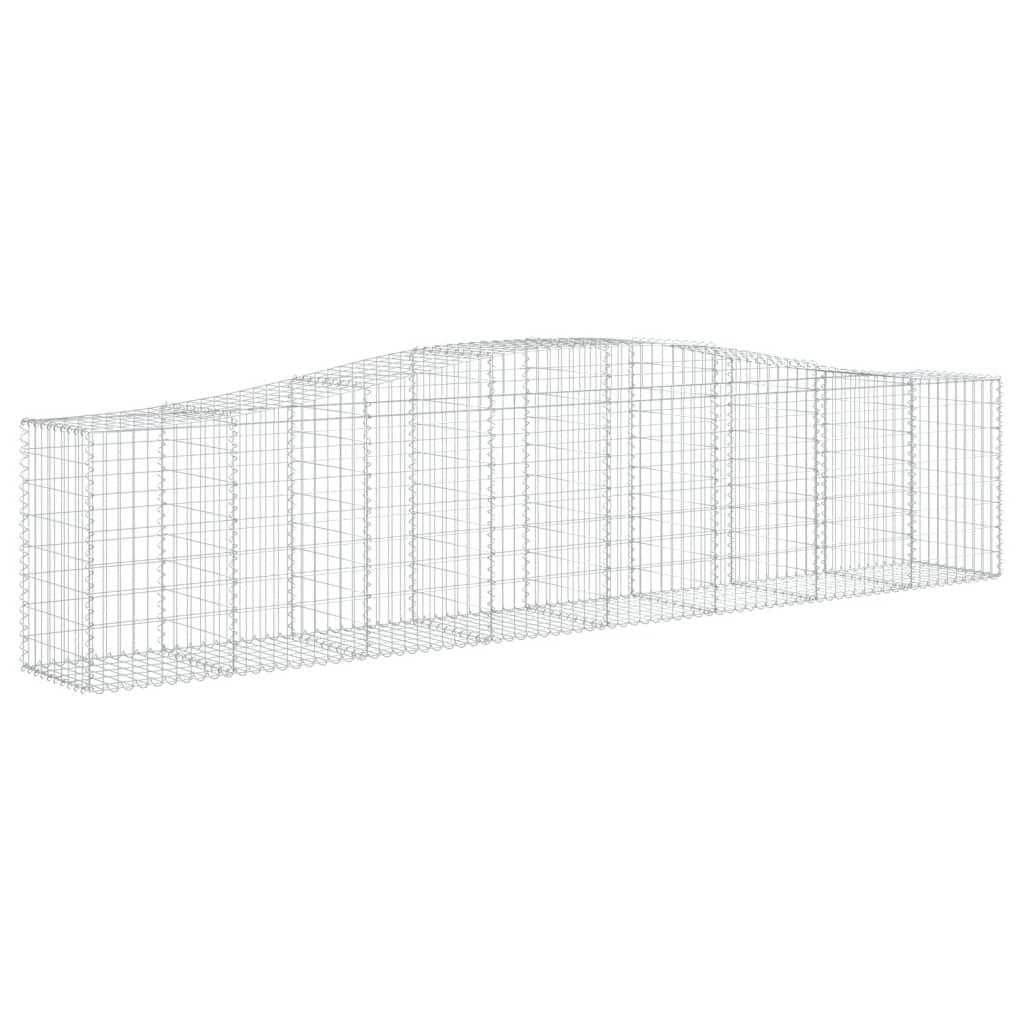 vidaXL Kosze gabionowe, 4 szt, 400x50x80/100 cm, galwanizowane żelazo