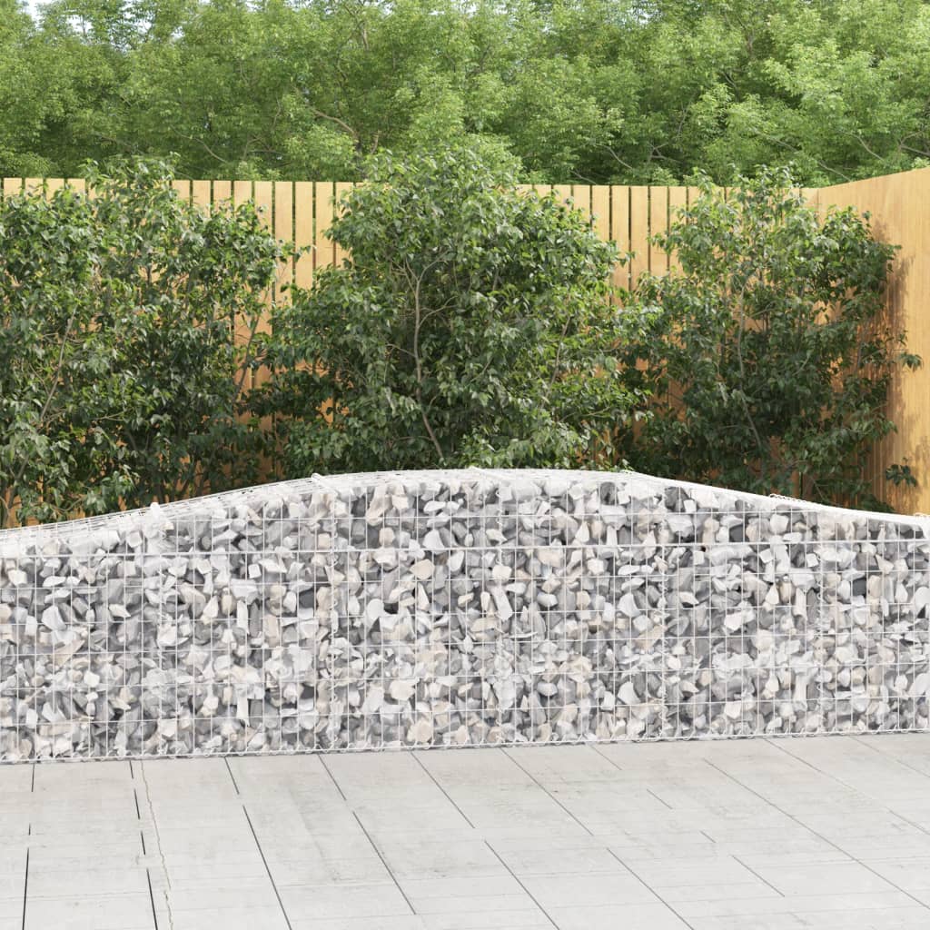 vidaXL Kosze gabionowe, 4 szt, 400x50x80/100 cm, galwanizowane żelazo