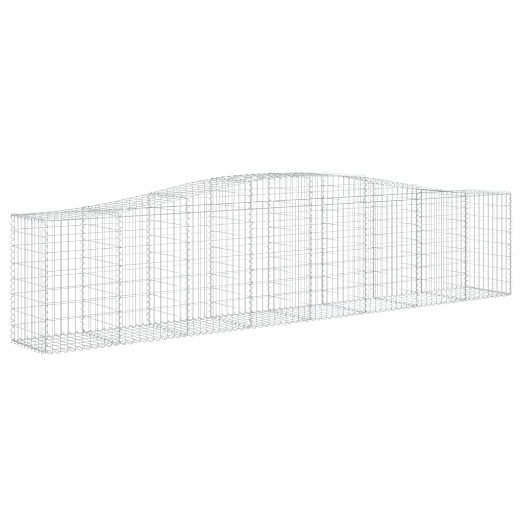 vidaXL Kosze gabionowe, 7 szt, 400x50x80/100 cm, galwanizowane żelazo