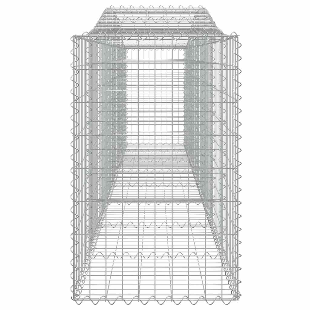 vidaXL Kosze gabionowe, 7 szt, 400x50x80/100 cm, galwanizowane żelazo