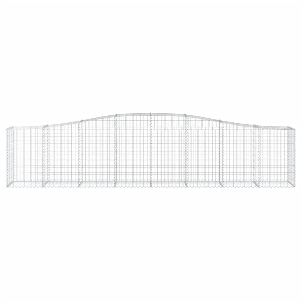 vidaXL Kosze gabionowe, 9 szt, 400x50x80/100 cm, galwanizowane żelazo