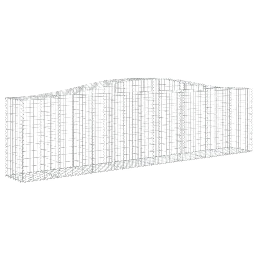 vidaXL Kosze gabionowe, 3 szt, 400x50x100/120 cm, galwanizowane żelazo