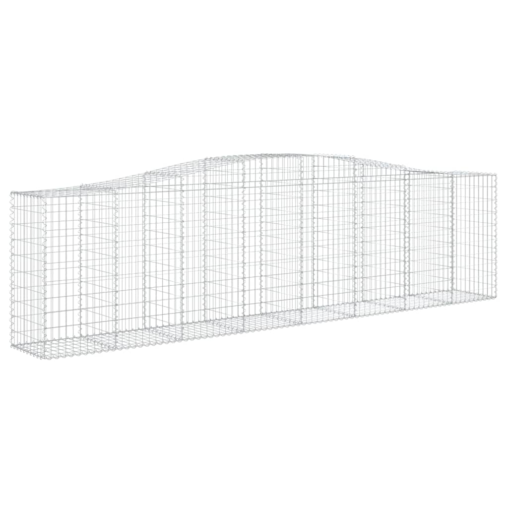 vidaXL Kosze gabionowe, 7 szt, 400x50x100/120 cm, galwanizowane żelazo