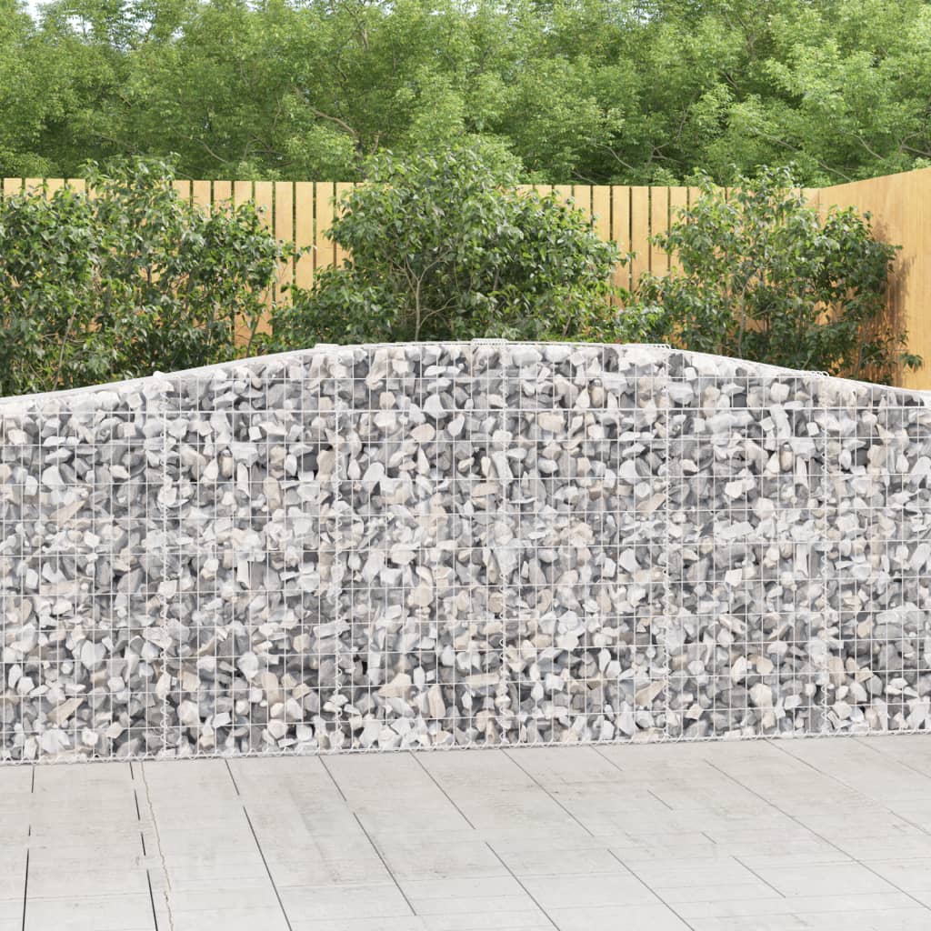 vidaXL Kosze gabionowe, 15 szt, 400x50x100/120cm, galwanizowane żelazo