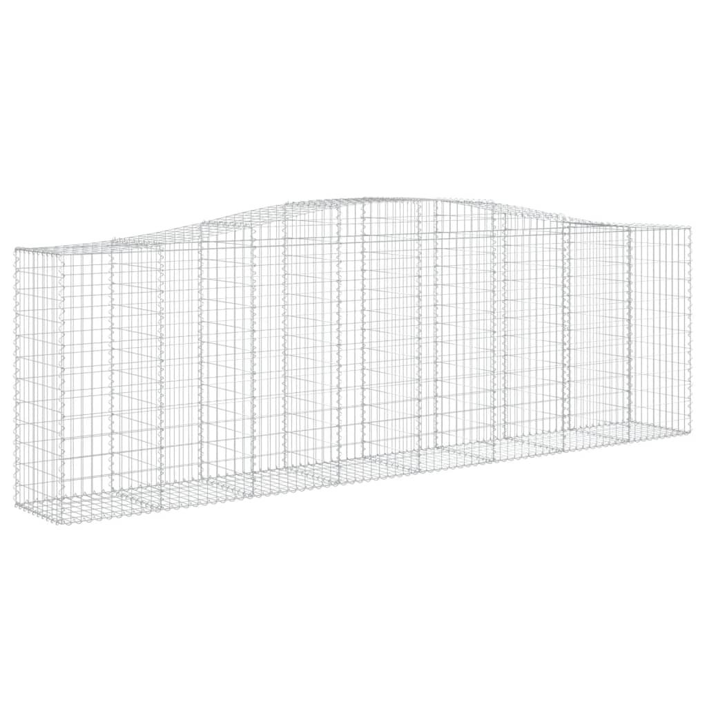 vidaXL Kosze gabionowe, 10 szt, 400x50x120/140cm, galwanizowane żelazo