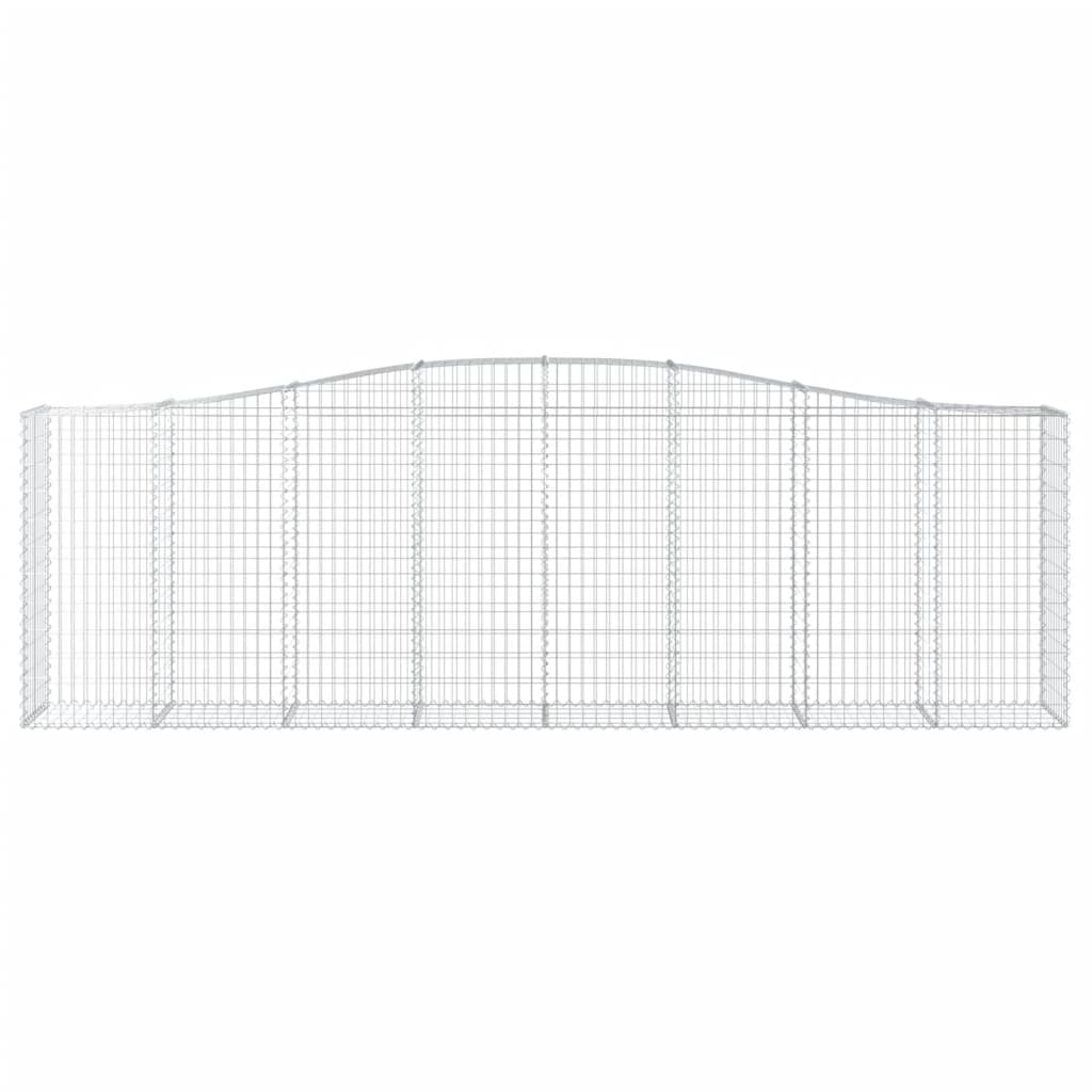 vidaXL Kosze gabionowe, 15 szt, 400x50x120/140cm, galwanizowane żelazo