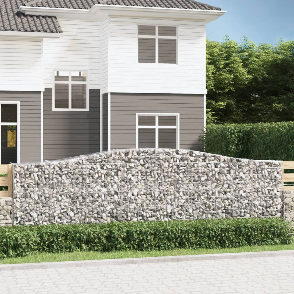 vidaXL Kosze gabionowe, 25 szt, 400x50x120/140cm, galwanizowane żelazo
