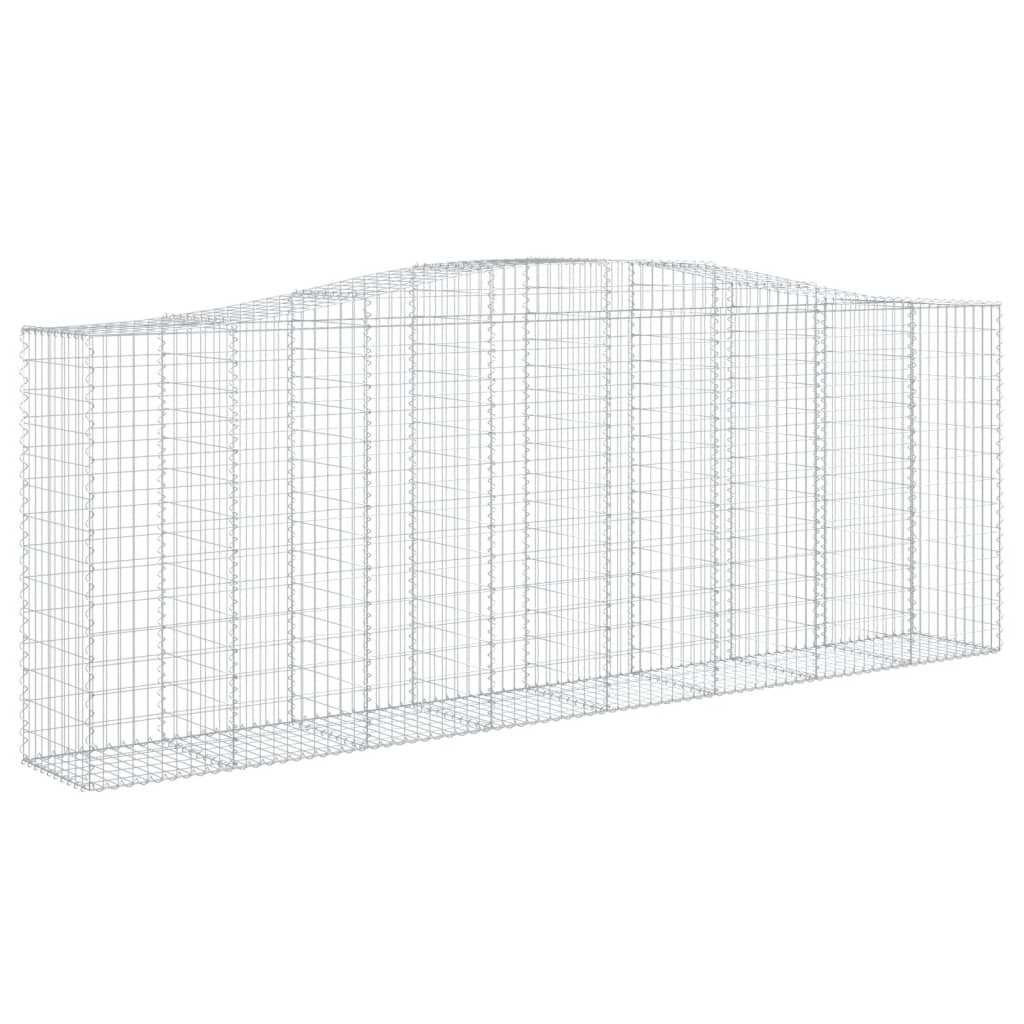 vidaXL Kosze gabionowe, 9 szt, 400x50x140/160 cm, galwanizowane żelazo