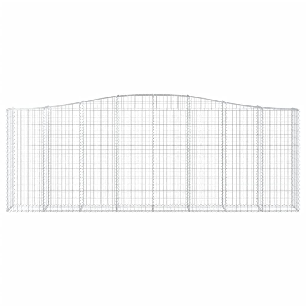 vidaXL Kosze gabionowe, 9 szt, 400x50x140/160 cm, galwanizowane żelazo