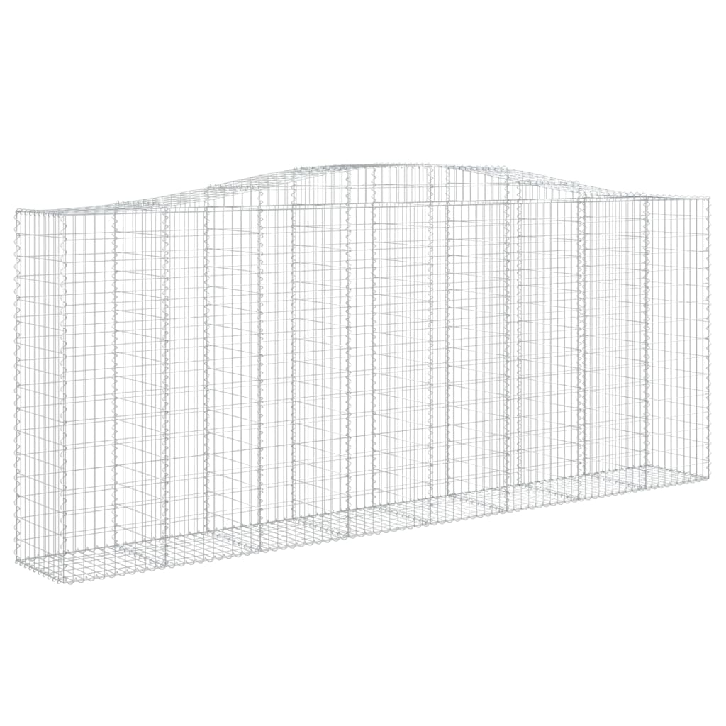 vidaXL Kosze gabionowe, 4 szt, 400x50x160/180 cm, galwanizowane żelazo
