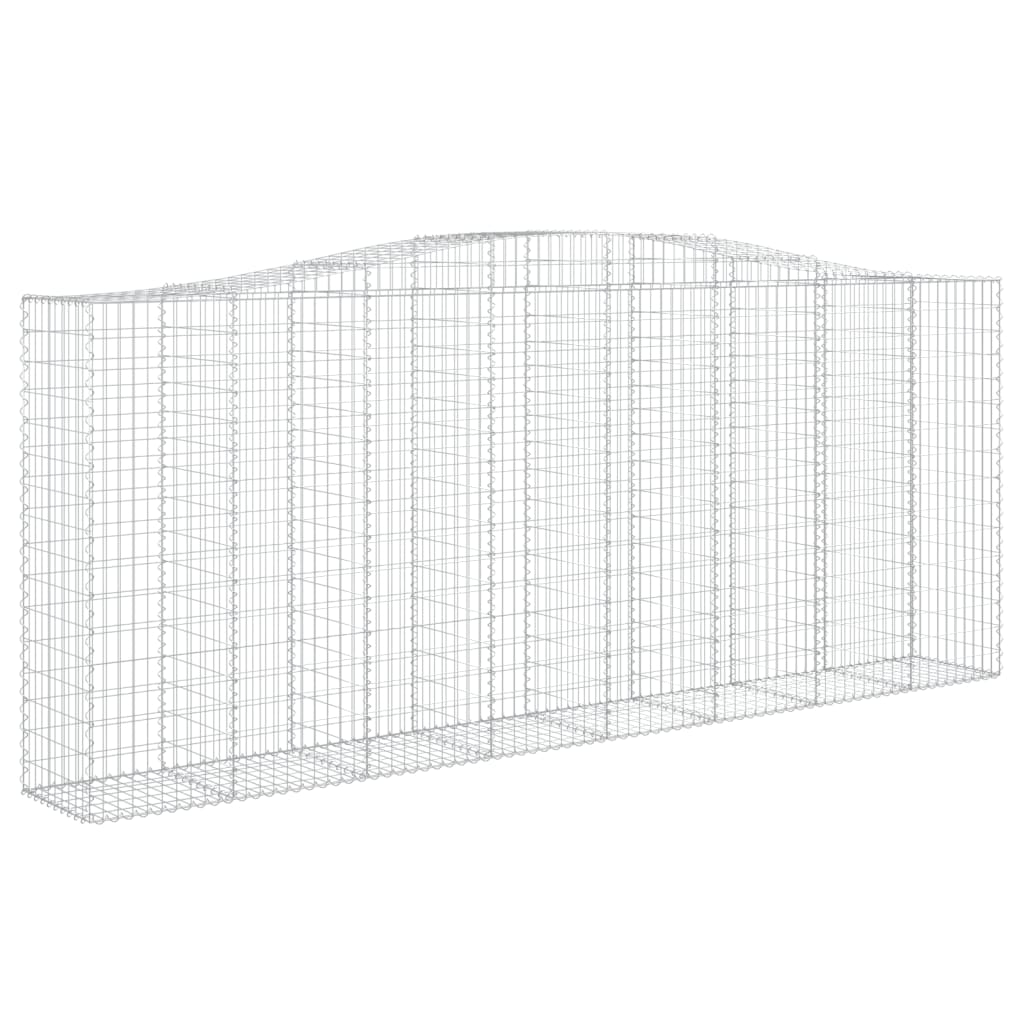 vidaXL Kosze gabionowe, 7 szt, 400x50x160/180 cm, galwanizowane żelazo