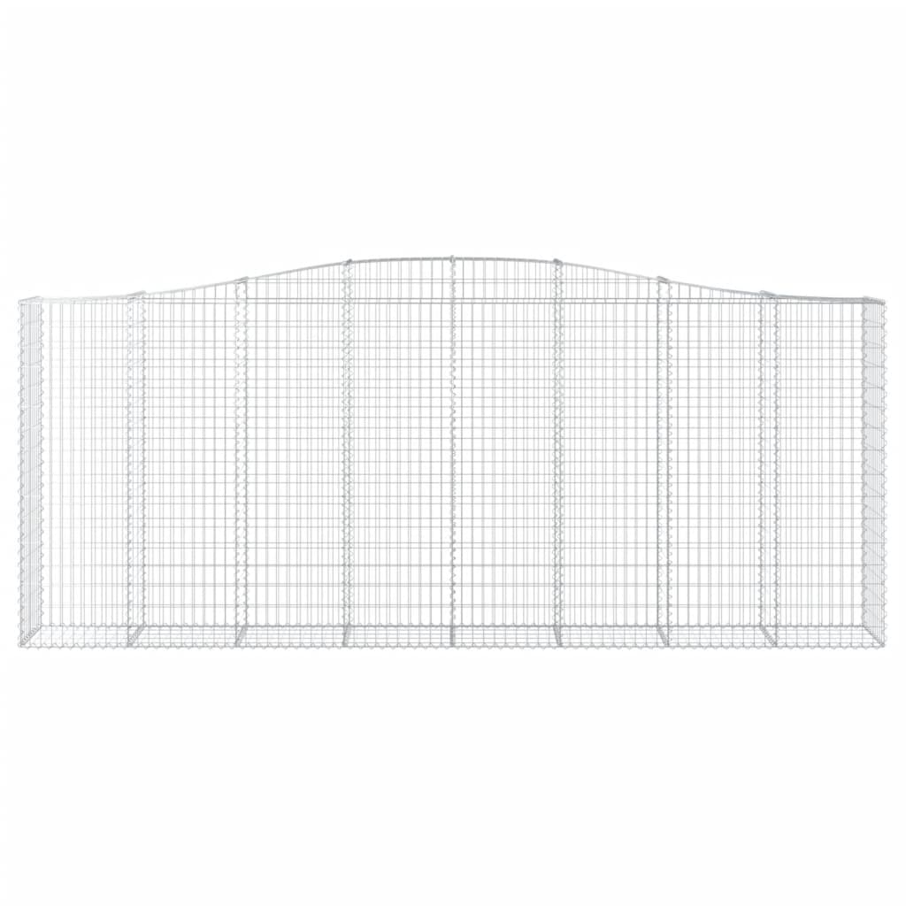 vidaXL Kosze gabionowe, 7 szt, 400x50x160/180 cm, galwanizowane żelazo