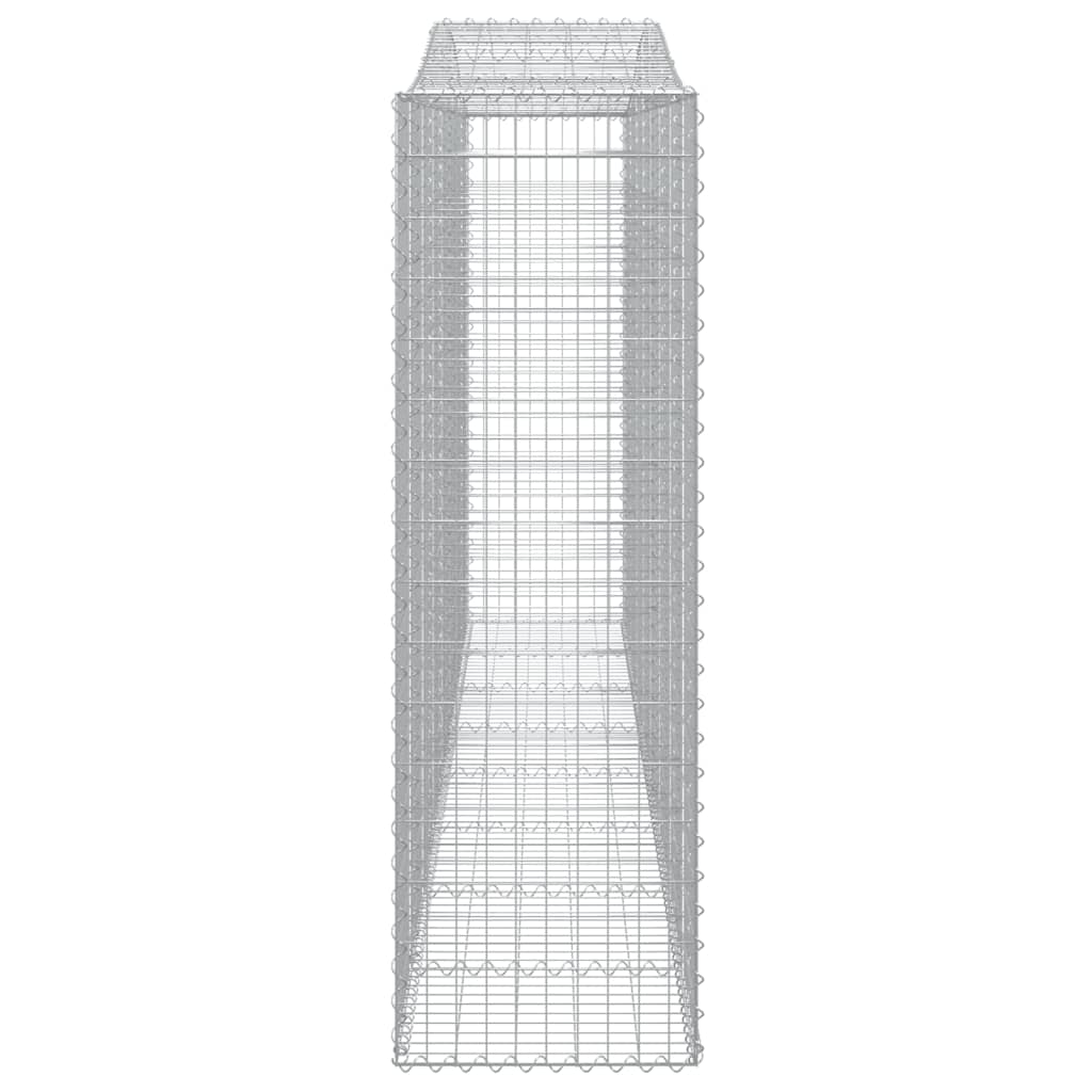vidaXL Kosze gabionowe, 7 szt, 400x50x160/180 cm, galwanizowane żelazo