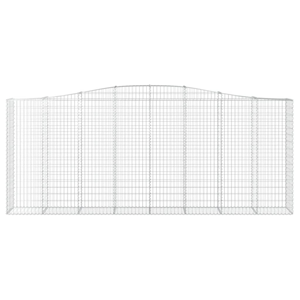 vidaXL Kosze gabionowe, 9 szt, 400x50x160/180 cm, galwanizowane żelazo