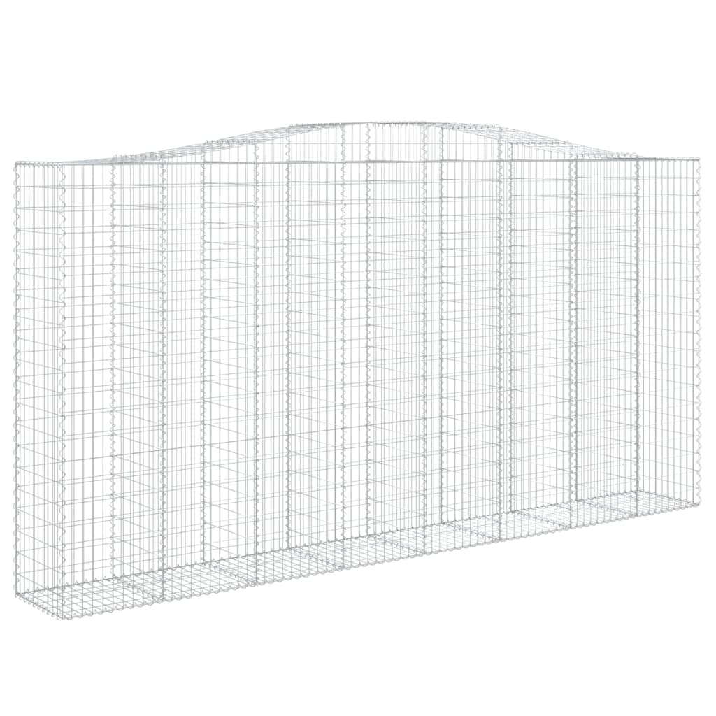vidaXL Kosze gabionowe, 2 szt, 400x50x200/220 cm, galwanizowane żelazo