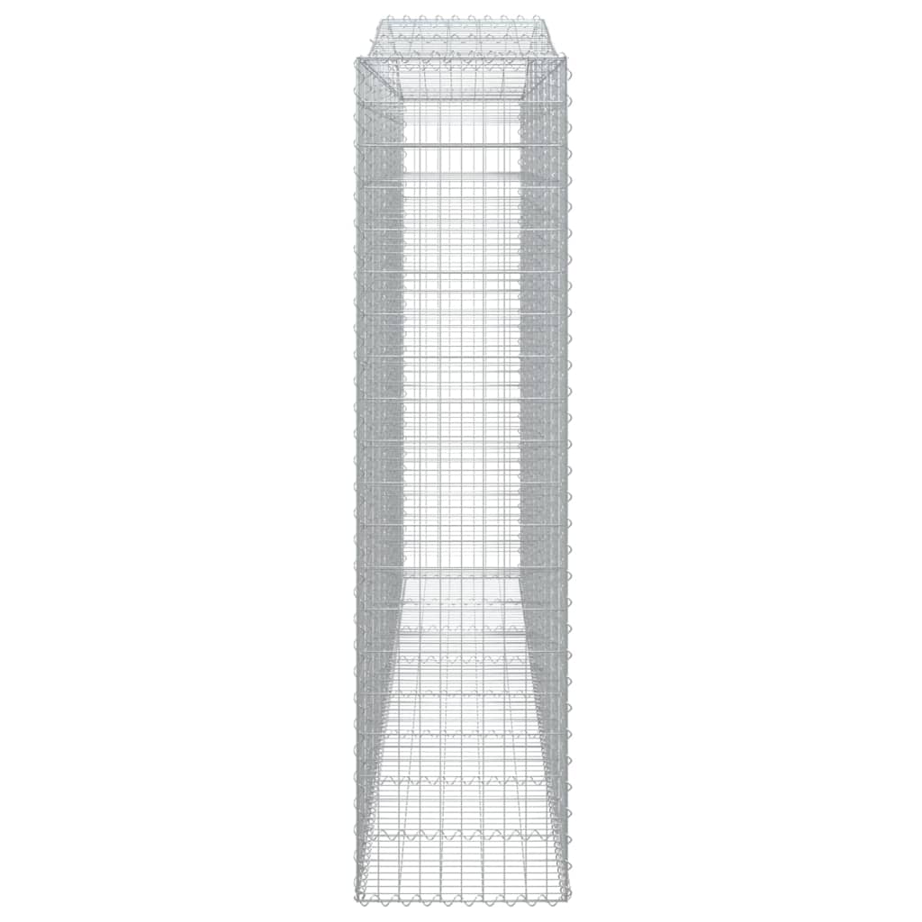 vidaXL Kosze gabionowe, 2 szt, 400x50x200/220 cm, galwanizowane żelazo