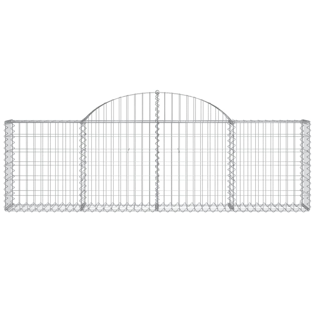 vidaXL Kosze gabionowe, 2 szt, 200x30x60/80 cm, galwanizowane żelazo