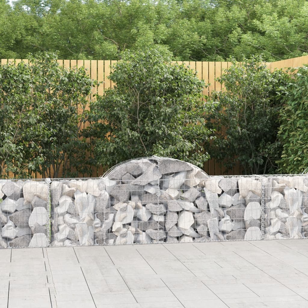 vidaXL Kosze gabionowe, 2 szt, 200x30x60/80 cm, galwanizowane żelazo