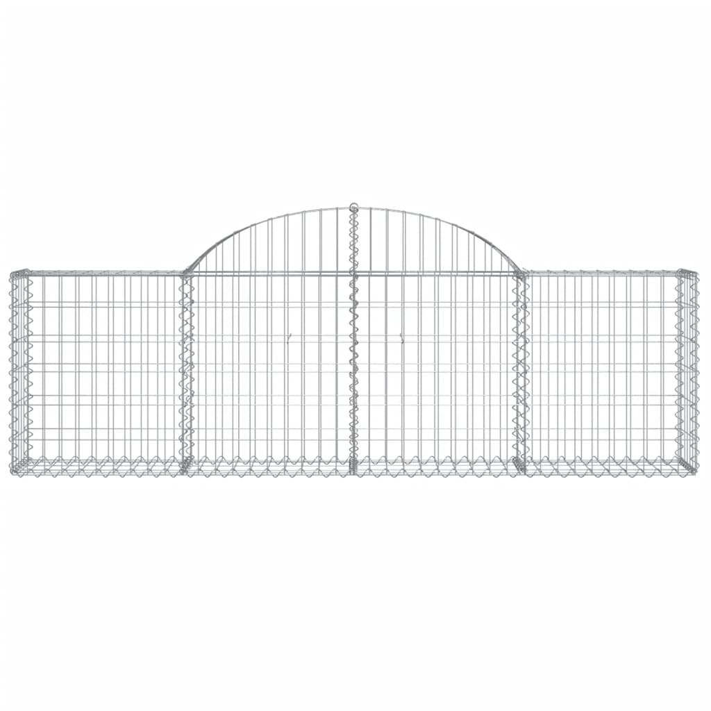 vidaXL Kosze gabionowe, 9 szt, 200x30x60/80 cm, galwanizowane żelazo