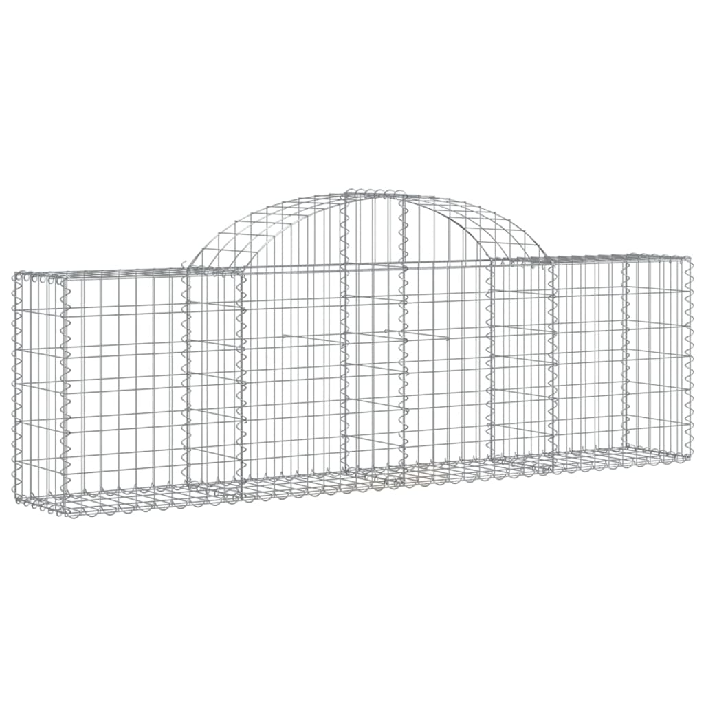 vidaXL Kosze gabionowe, 10 szt, 200x30x60/80 cm, galwanizowane żelazo