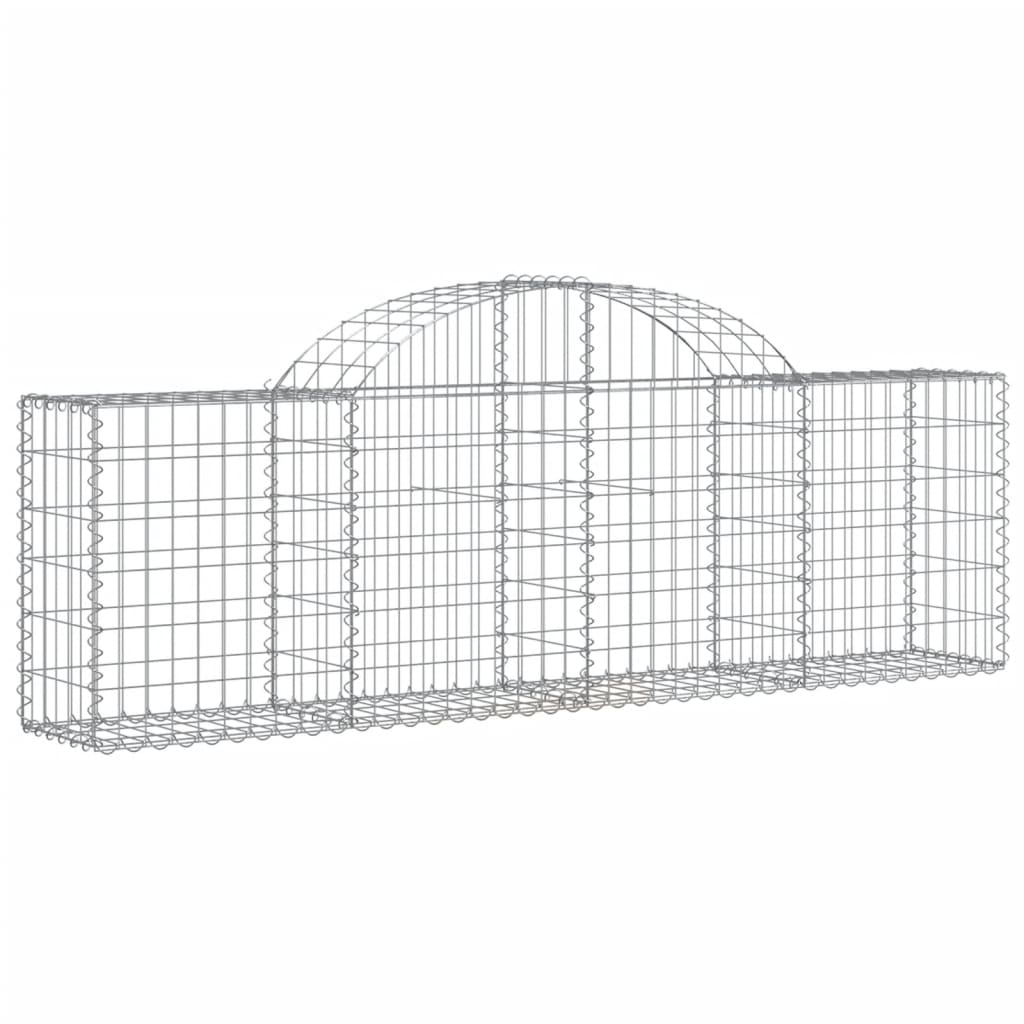 vidaXL Kosze gabionowe, 11 szt, 200x30x60/80 cm, galwanizowane żelazo