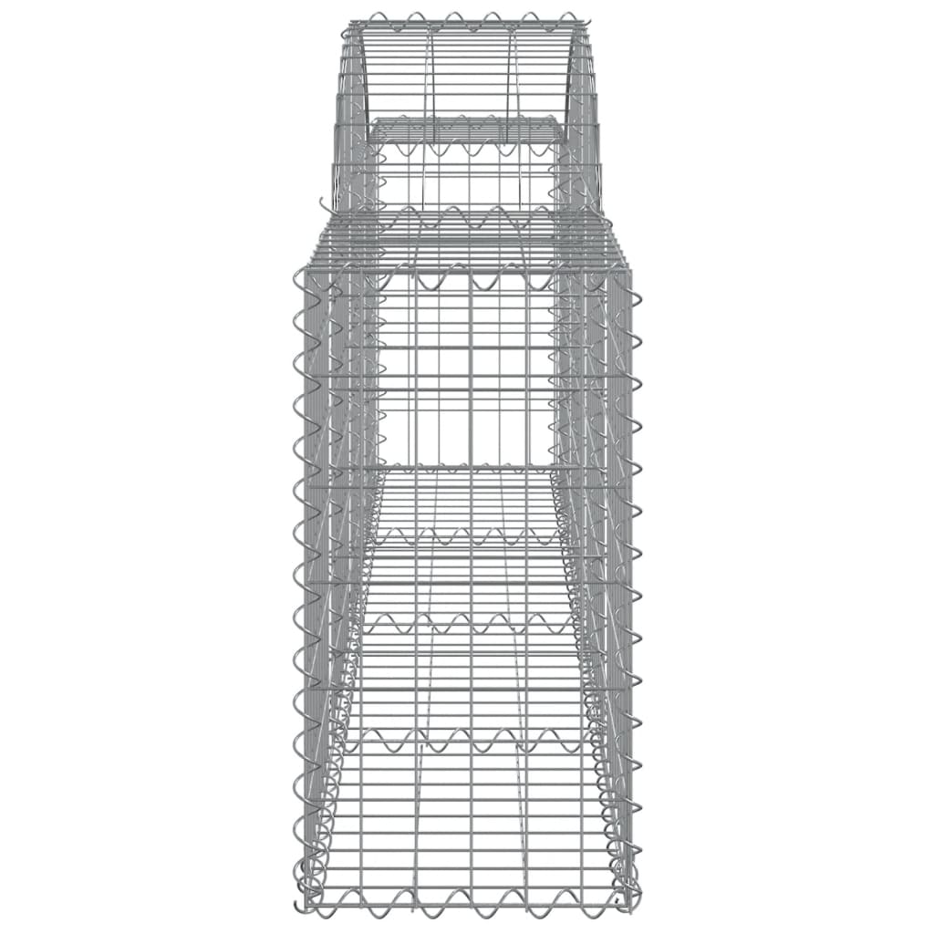 vidaXL Kosze gabionowe, 11 szt, 200x30x60/80 cm, galwanizowane żelazo