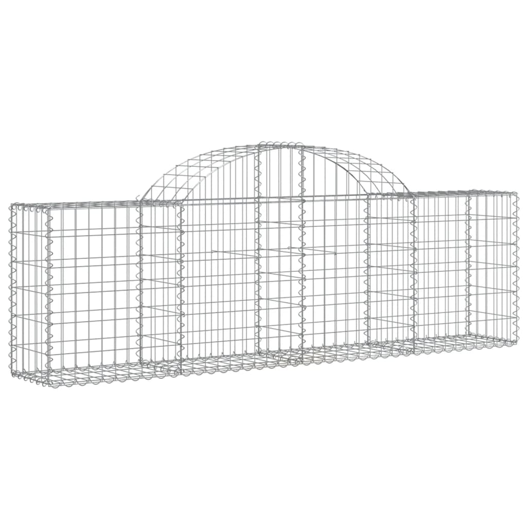 vidaXL Kosze gabionowe, 14 szt, 200x30x60/80 cm, galwanizowane żelazo
