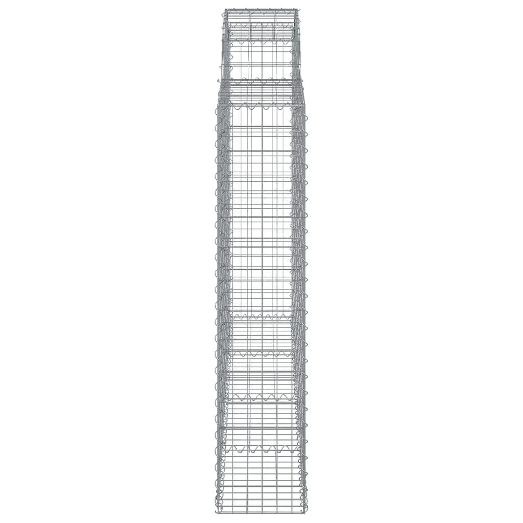 vidaXL Kosze gabionowe, 18 szt, 200x30x140/160cm, galwanizowane żelazo