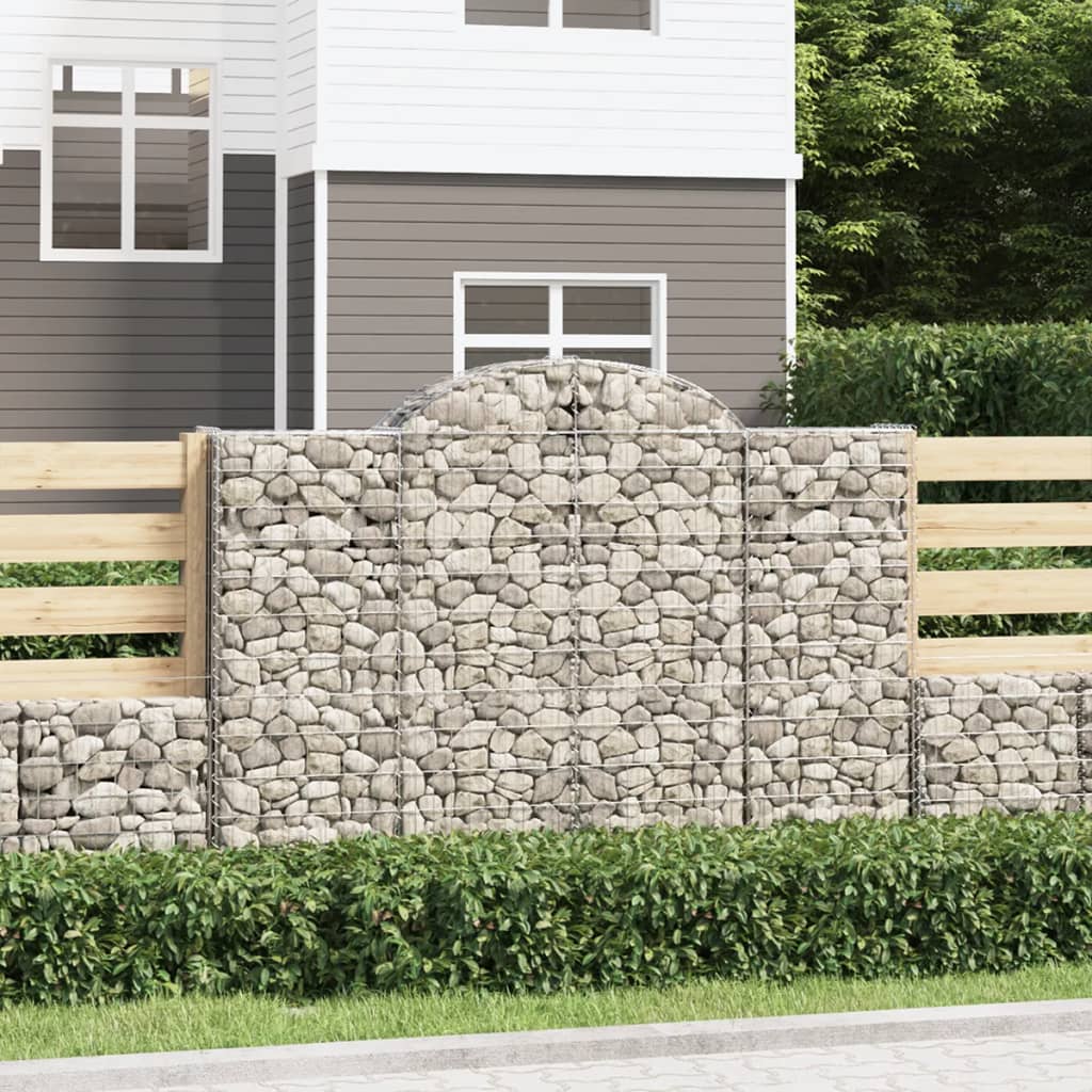 vidaXL Kosze gabionowe, 18 szt, 200x30x140/160cm, galwanizowane żelazo