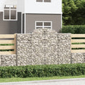 vidaXL Kosze gabionowe, 18 szt, 200x30x140/160cm, galwanizowane żelazo