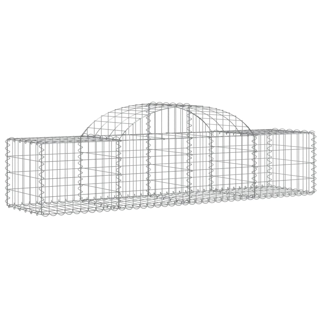 vidaXL Kosze gabionowe, 2 szt, 200x50x40/60 cm, galwanizowane żelazo