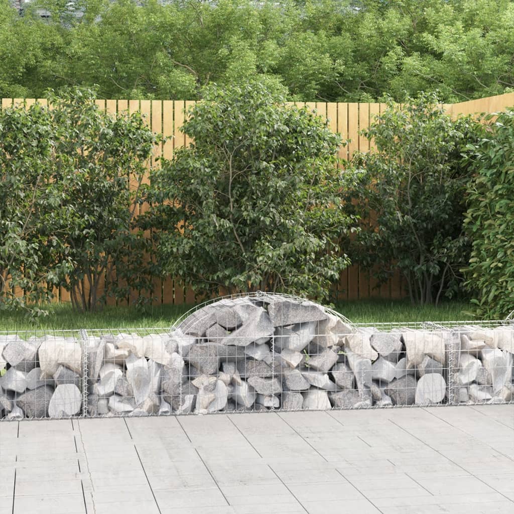 vidaXL Kosze gabionowe, 2 szt, 200x50x40/60 cm, galwanizowane żelazo