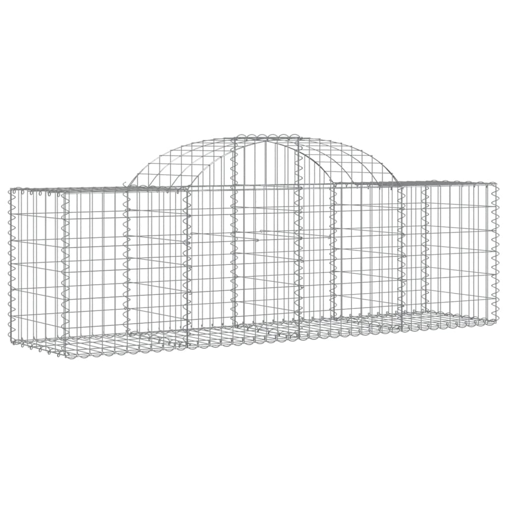 vidaXL Kosze gabionowe, 2 szt, 200x50x60/80 cm, galwanizowane żelazo
