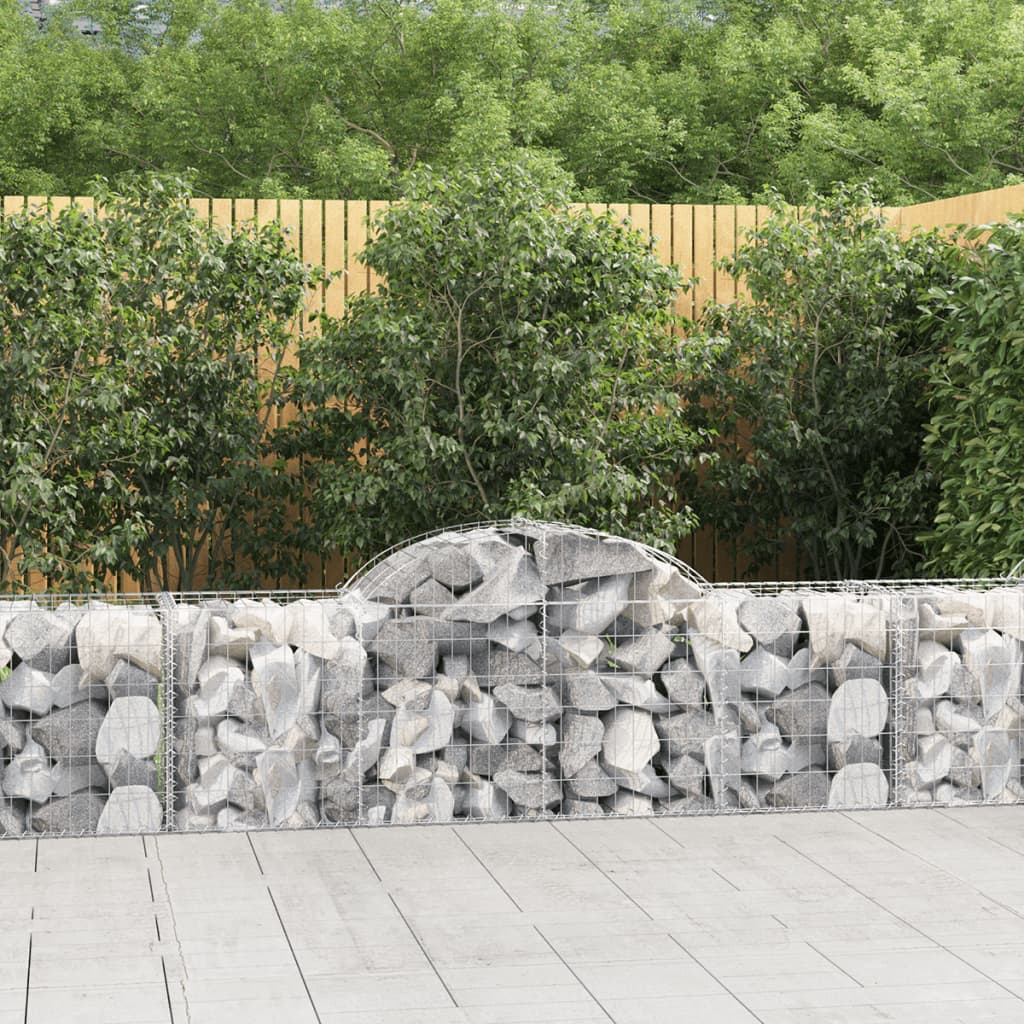 vidaXL Kosze gabionowe, 40 szt, 200x50x60/80 cm, galwanizowane żelazo