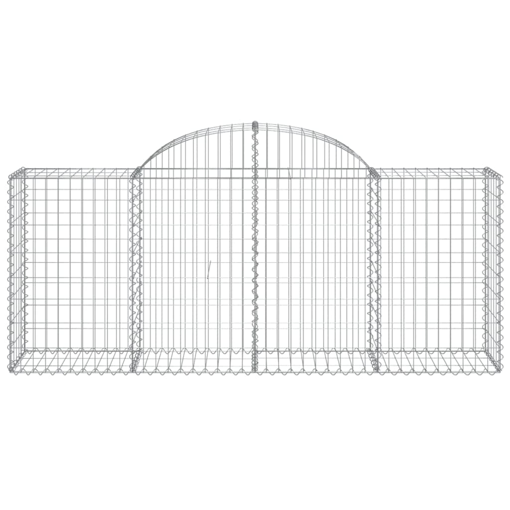vidaXL Kosze gabionowe, 2 szt, 200x50x80/100 cm, galwanizowane żelazo