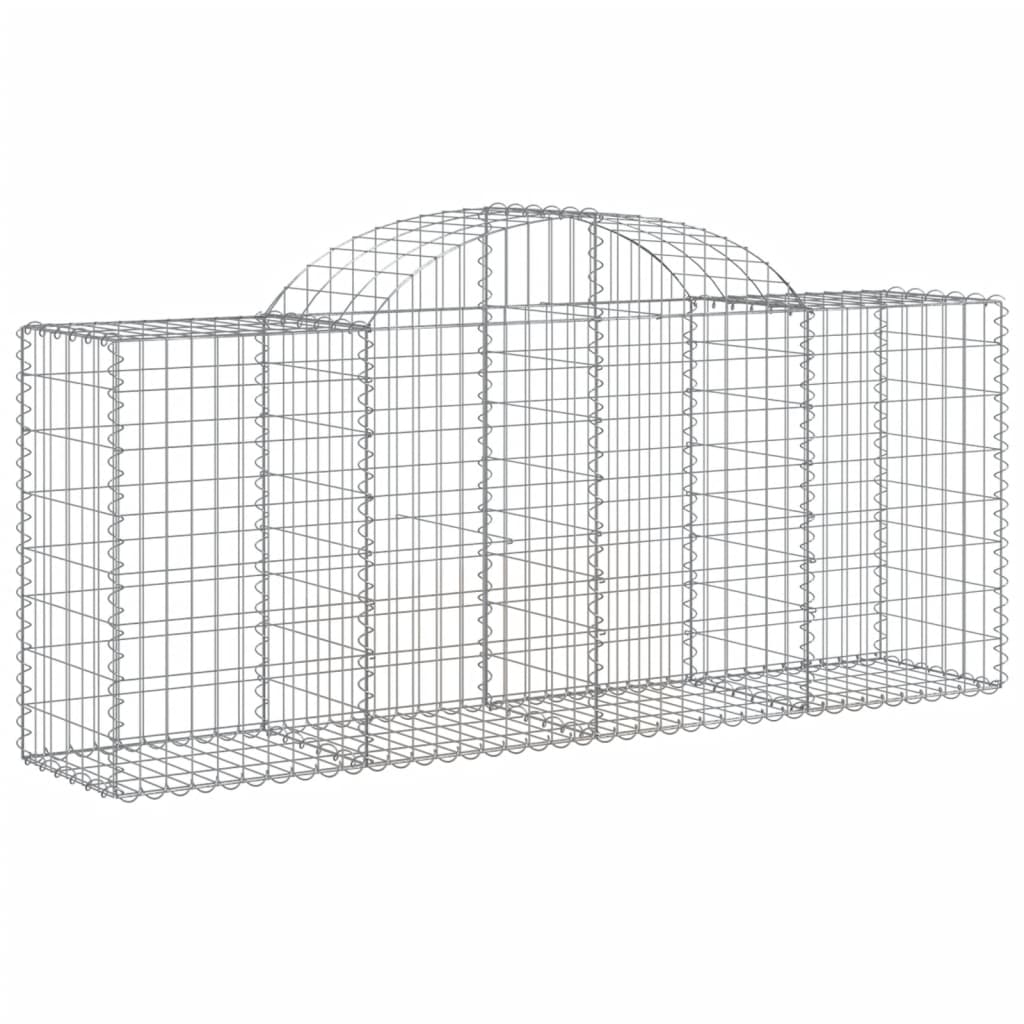 vidaXL Kosze gabionowe, 3 szt, 200x50x80/100 cm, galwanizowane żelazo