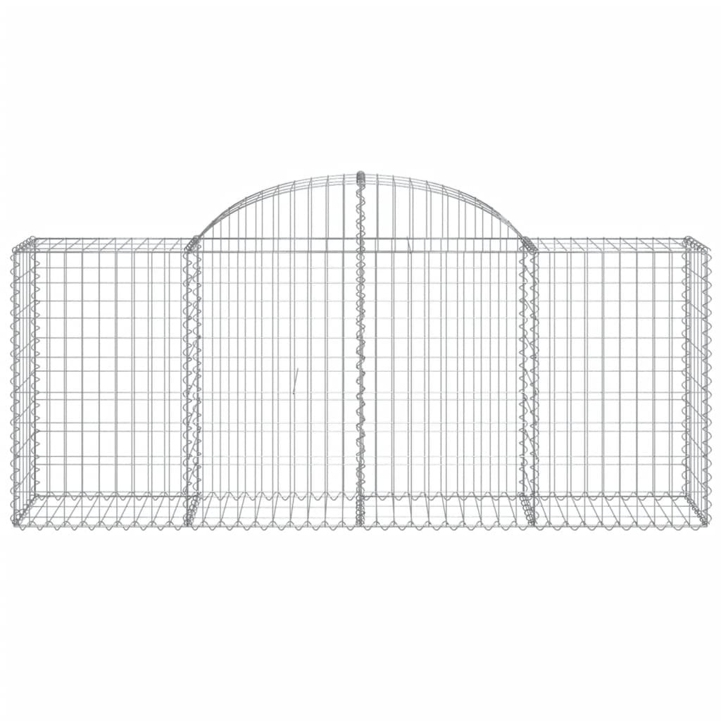 vidaXL Kosze gabionowe, 4 szt, 200x50x80/100 cm, galwanizowane żelazo