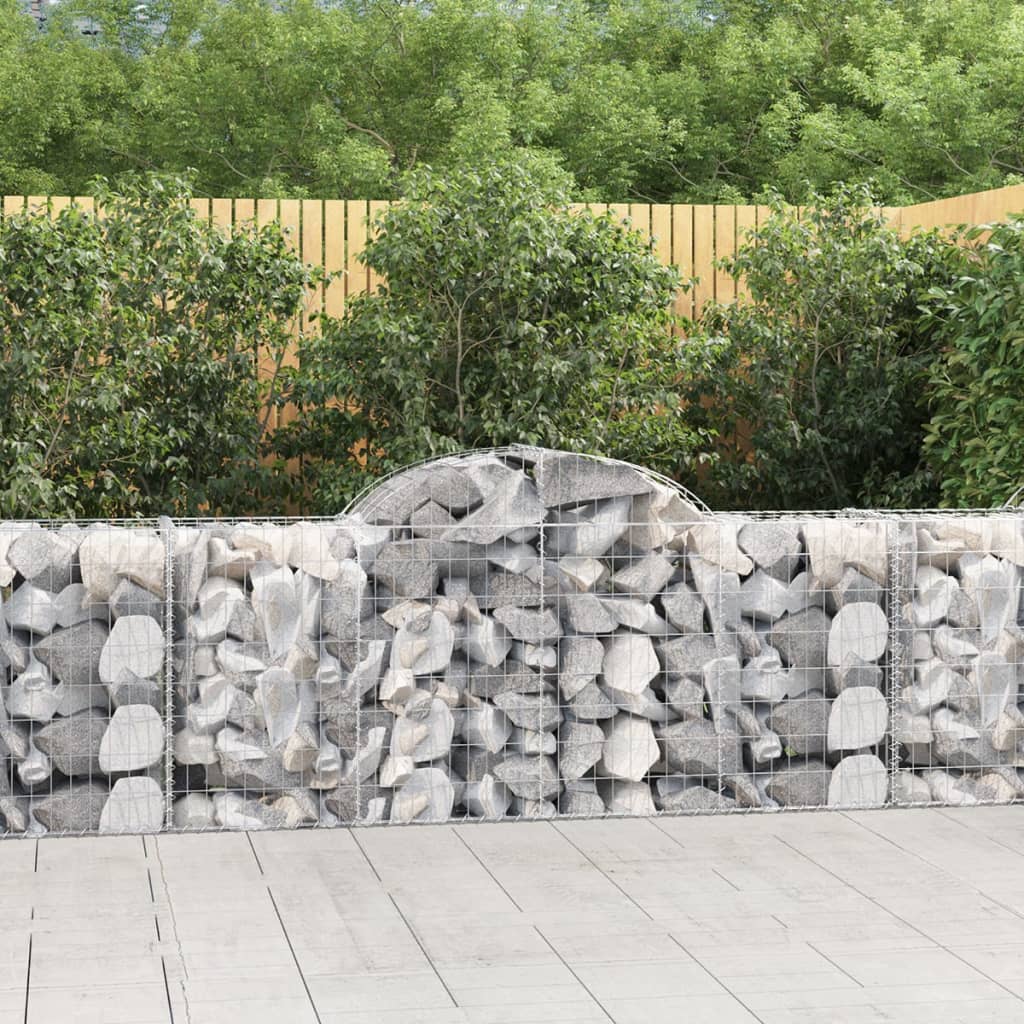 vidaXL Kosze gabionowe, 5 szt, 200x50x80/100 cm, galwanizowane żelazo